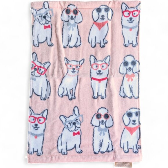 Deborah Connolly 2 Pack Fingertip Towels 18" Dog Show Pink Dogs Puppy Frenchy - Picture 2 of 6